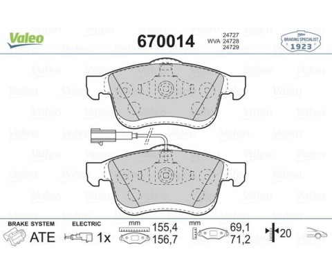 ÖN BALATA DOBLO 1.4 1.3D 1.6D 2.0D 10 COMBO 1.4 12 1.3CDTİ 12 1.6CDTİ 12 2.0CDTİ 12