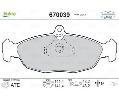 ÖN BALATA ASTRA F-CORSA A B -VECTRA A-TIGRA- 94-00 COMBO 1.4-1.6i-1.7 D 92-00 GDB1040