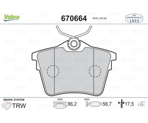ARKA FREN BALATASI PEUGEOT P407 1.6 HDI 1.8-2.0 04 607 00 CITROEN C5 08