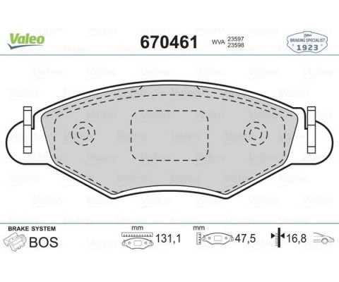 ÖN FREN BALATASI PEUGEOT P206 1.4 1.6 09/98 P306 1.4 1.6 5/93