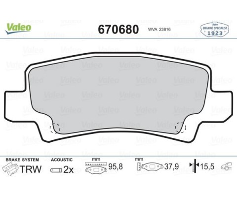 ARKA FREN BALATA TOYOTA COROLLA 1.4L 1.6L 4ZZ-FE 3ZZ-FE ZZE120 ZZE121 VVTi 02-06 / 1.4L 1NDTV NDE120 04-06