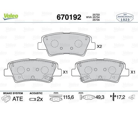 ARKA FREN BALATASI FIAT 500X 14 JEEP RENEGADE 14 COMPASS 20 ALFA ROMEO TONALE 22 1.3D MTJ 1.3TB 1.4 1.6D MTJ 1.6E-TORQ 2.0D MTJ