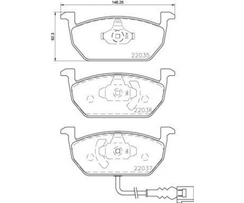 ÖN BALATA ÜSTTEN KULAKLI GOLF7-A3-LEON-OCTAVIA 12 GDB 2080 146x57