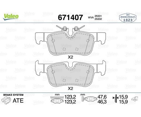 FREN BALATASI ARKA BMW F45 F48 F39 MINI F60 F54