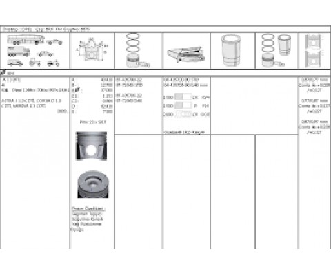 MOTOR PISTON SEGMAN 0.40 88.00 DUCATO III-IVECO DAILY-KARSAN JEST 11>14 2.3JTD C13 F1A EURO5 F1AE3481E