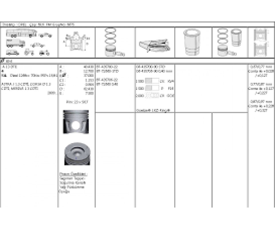 MOTOR PISTON SEGMAN 0.40 88.00 DUCATO III-IVECO DAILY-KARSAN JEST 11>14 2.3JTD C13 F1A EURO5 F1AE3481E