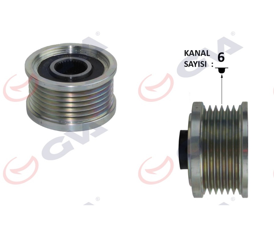 ALTERNATÖR KASNAĞI FIAT BRAVO II 06> DOBLO III 10> LİNEA 09> PUNTO 05> STILO 04>07 DUCATO 11> 1.6D MJET 1.9D MJET 2.0D MJET 6 KANAL