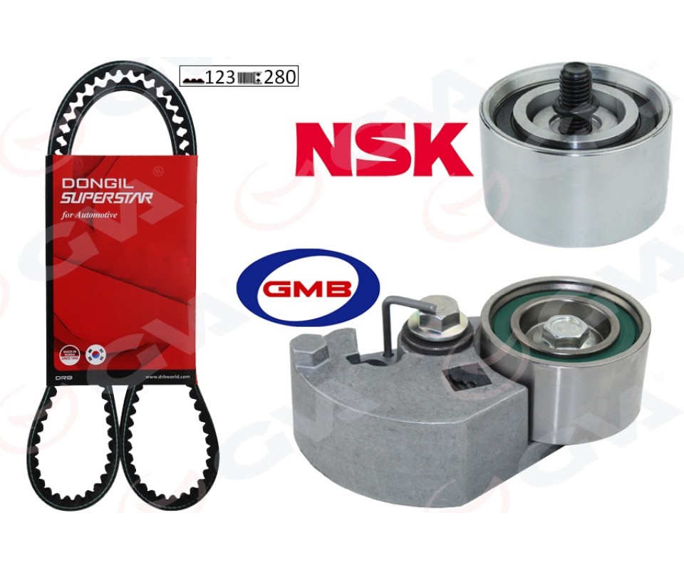 TRİGER KAYIŞ SETİ EKSANTRİK SETİ HYUNDAI ACCENT ADMIRE GETZ 1.5L D3EA 02-05 / TUCSON SANTAFE 2.0L 2.2L D4EA D4EB 04-09 / SONATA 2.0L 06-11 / KIA SPORTAGE 2.0L D4EA 04-10 1 KAYIŞ 2 RULMAN 123x280