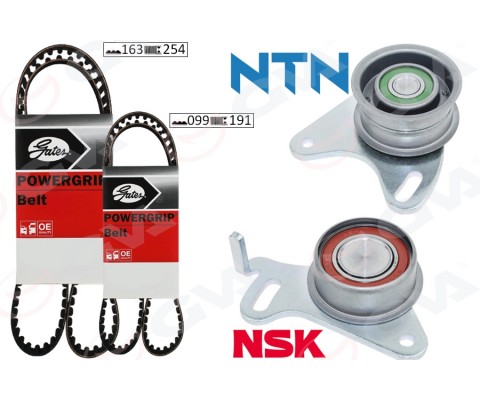 TRİGER KAYIŞ SETİ EKSANTRİK SETİ HYUNDAI H100 STAREX 2.5L D4BB D4BF 97-> / KIA K2500 2.5L D4BH 03- > / MITSUBISHI L300. L200 2.5L 4D56 K64T K74T 96-07 / PAJERO 2.5L 4D56 94-> 2 KAYIŞ 2 RULMAN 16