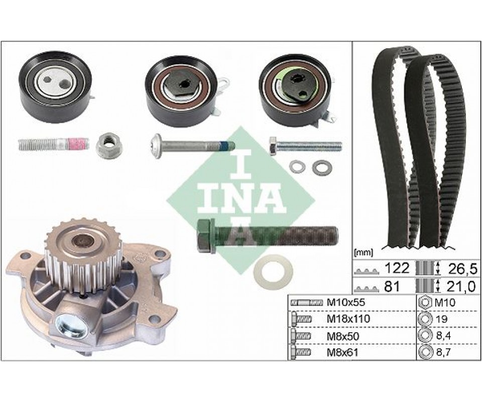 DEVİRDAİMLİ TRİGER SETİ 122x265 T4 2.5TDI 96-03 -LT35 2.5TDI 96-06 -VOLVO V70 2.5YDI AJT-AYY