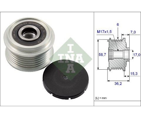 ALTERNATÖR KASNAĞI RULMANLI FORD CONNECT-FOCUS 98> 1.8 TDCİ