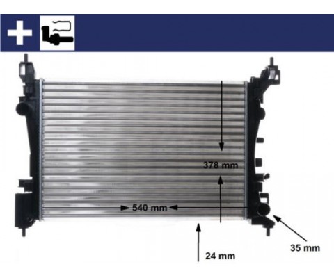 MOTOR SU RADYATÖRÜ OPEL CORSA D-CORSA E 1.2-1.4 A12XER A12XEL B12XEL A14XER B14XER 11> 540x378x23