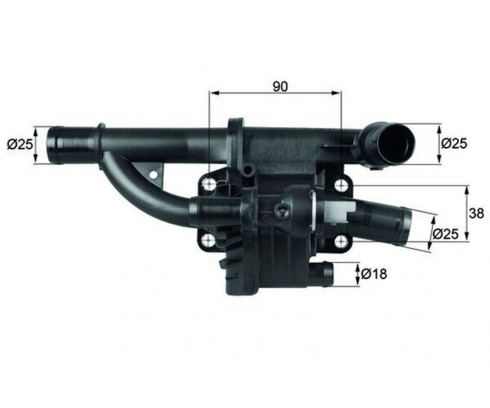 TERMOSTAT GÖVDESİ FORD PEUGEOT FIESTA-COURİER-FOCUS-207-308-PARTNER-C4-C5 07> 1.4-1.5-1.6 TDCİ EURO 5