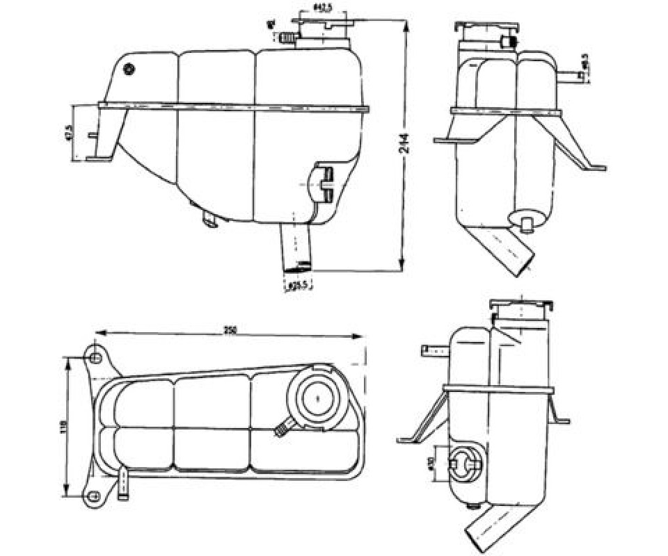 RADYATOR YEDEK SU DEPOSU MERCEDES E-CLASS W124 S124 C124 A124