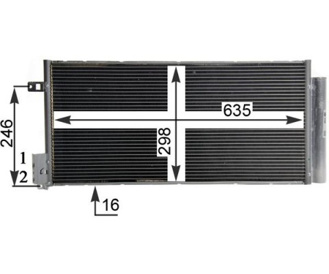 KLIMA RADYATORU OPEL CORSA D-COMBO 06> FIAT GRANDE PUNTO-BRAVO II-LINEA 1.3-1.7 CDTI-MTJ 1.6T 625x295x16