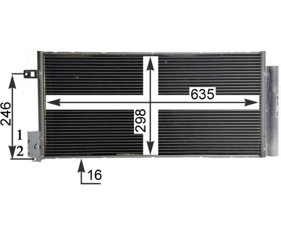 KLIMA RADYATORU OPEL CORSA D-COMBO 06> FIAT GRANDE PUNTO-BRAVO II-LINEA 1.3-1.7 CDTI-MTJ 1.6T 625x295x16