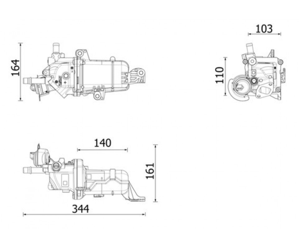 EGR SOĞUTUCUSU KOMPLE RENAULT TRAFIC III 15> MEGANE IV 15> TALISMAN 15> SCENIC IV 15> 1.6dCi