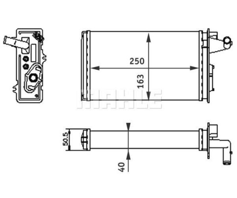 KALORİFER RADYATÖRÜ FIAT TEMPRA 95>01 TİPO 95>01 ALFA ROMEO 145 95>01 146 94>01 155 92>97 250x163x40 MUSLUKLU