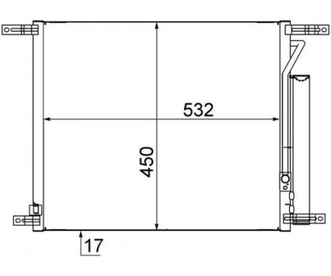 KLİMA RADYATÖRÜ KONDENSER CHEVROLET AVEO AL/AL 515x428x16