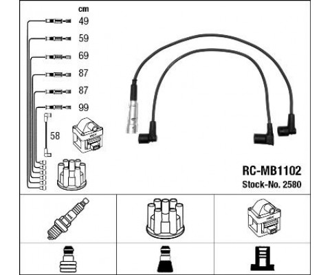 ATESLEME KABLOSU SETI MERCEDES M110 W123 S123 C123 W460 W126 R107