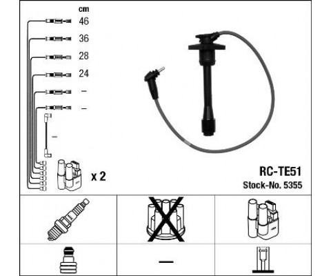 BUJİ KABLOSU TOYOTA COROLLA 1.3L 4E-FE EE111 99-00 RC-TE51