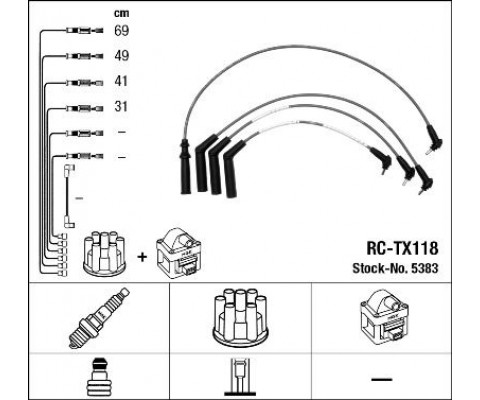 BUJİ KABLOSU TOYOTA COROLLA 1.3L 2E EE90 EE100 88-98 RC-TX118