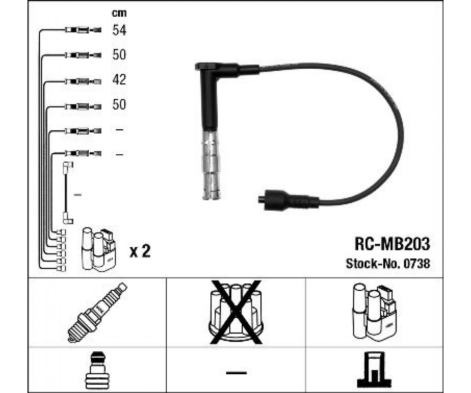 ATESLEME KABLOSU SETI MERCEDES M111 W202 W124 S124 C124