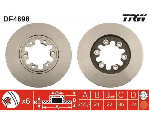 FREN DİSKİ ÖN FORD RANGER 98> 4x2 ÇAP: 256mm