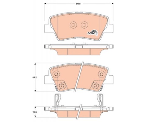 ARKA FREN BALATA HYUNDAI ACCENT BLUE 1.4L 1.6L benzinli 10-> 1.6L CRDi dizel 10-> / ELANTRA 1.6L D4FB 11-> / KIA RIO 1.4L D4FC dizel - 6 vites 14-> / SOUL 1.6L CVVT 09-> şimli