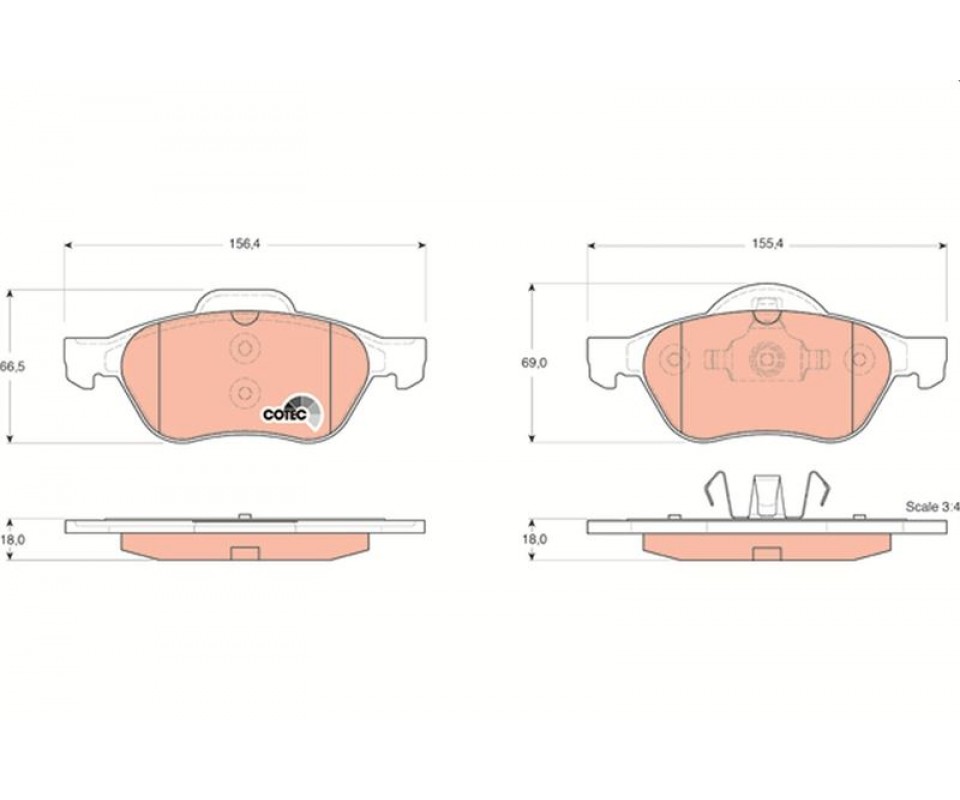 ÖN FREN BALATASI RENAULT LAGUNA II 01>05 LAGUNA III 07>15 MEGANE II 02>