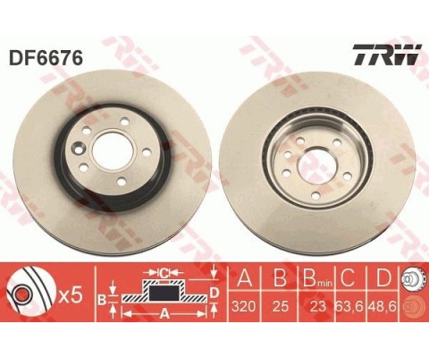 ÖN FREN AYNASI ADET VOLVO S40 2004-2012 C70 II 2006-2013 V40 2012 > V50 04-12 320X5-DL