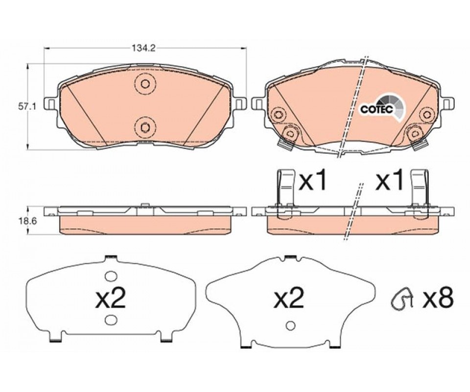ÖN FREN BALATA TOYOTA AURIS COROLLA 1.33L 1.6L 1NR-FE 1ZR-FAE NRE180 ZRE181 ZRE185 12-> / 1.4L 1ND-FTV NDE180 12->