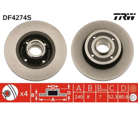 ARKA FREN AYNASI RENAULT MEGANE II 02> MODUS 04> CLIO III 05> 240x82.5x4DELİK