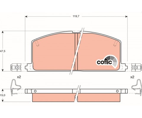 ÖN FREN BALATA TOYOTA COROLLA 1.6L 4A-F AE92 88-91 / COROLLA 1.3L 2E EE90 EE100 88-98 / STARLET 1.3L 4E-FE EP91 96-98