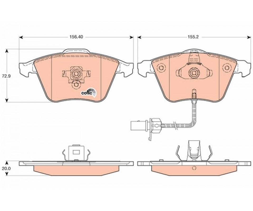 ÖN BALATA AUDI A6-A8 2.0 3.0 TDI 3.2 FSI 06 > GDB1659-GDB1554