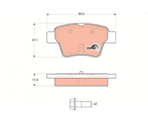 ARKA FREN BALATASI PEUGEOT P307 00> P307 SW 02> P307 CC 03> P207 06> CITROEN C4 04>08> KÜÇÜK TİP