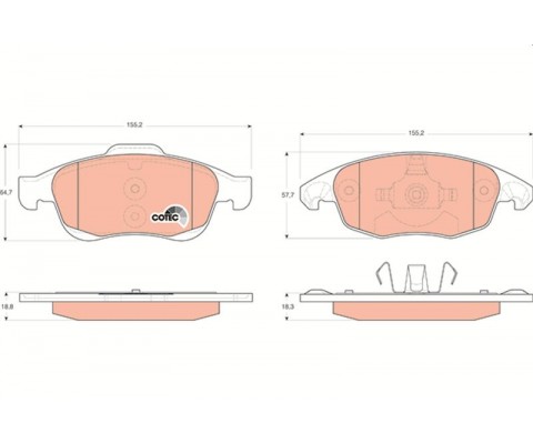 ÖN FREN BALATASI PEUGEOT PARTNER 08>11 P5008 09>17 CITROEN BERLINGO 08> C4 PICASSO 06>15 DS4 11>18 D S5 15>18 283mm