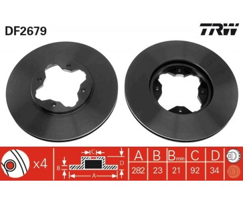 ÖN FREN DİSKİ HAVA KANALLI HONDA ACCORD EURO 2.0L F20Z1 CE8 kasa 96-98 15 JANT / ROVER 600 618 96-99 620İ Sİ Tİ 93-99 282 çap x 4 bijon - Takım disk fiyatıdır