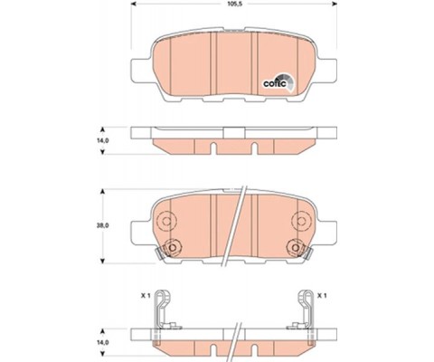 ARKA FREN BALATA NISSAN QASHQAI 1.5L 1.6L 2.0L K9K M9R HR16DE MR20DE J10 06-13 / X-TRAIL 2.0L QR20DE T30 01-07 2.5L QR25DE T30 01-> 2.2L YD22DDTi T30 01-> / MURANO 3.5L Z51 4x4 DCi 08-> / INFINITI FX