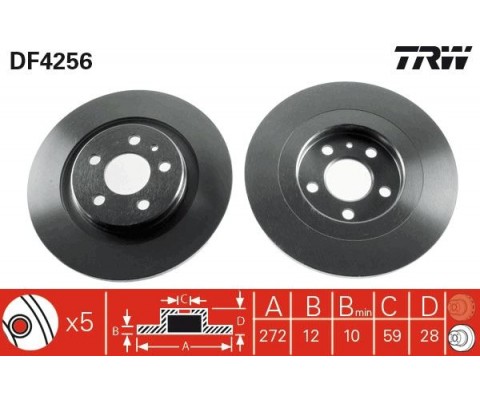 ARKA FREN AYNASI P807 2.0-2.2HDI 02> C8 2.0HDİ 2.2HDİ 02> ULYSSE 02> 272x12x5DL