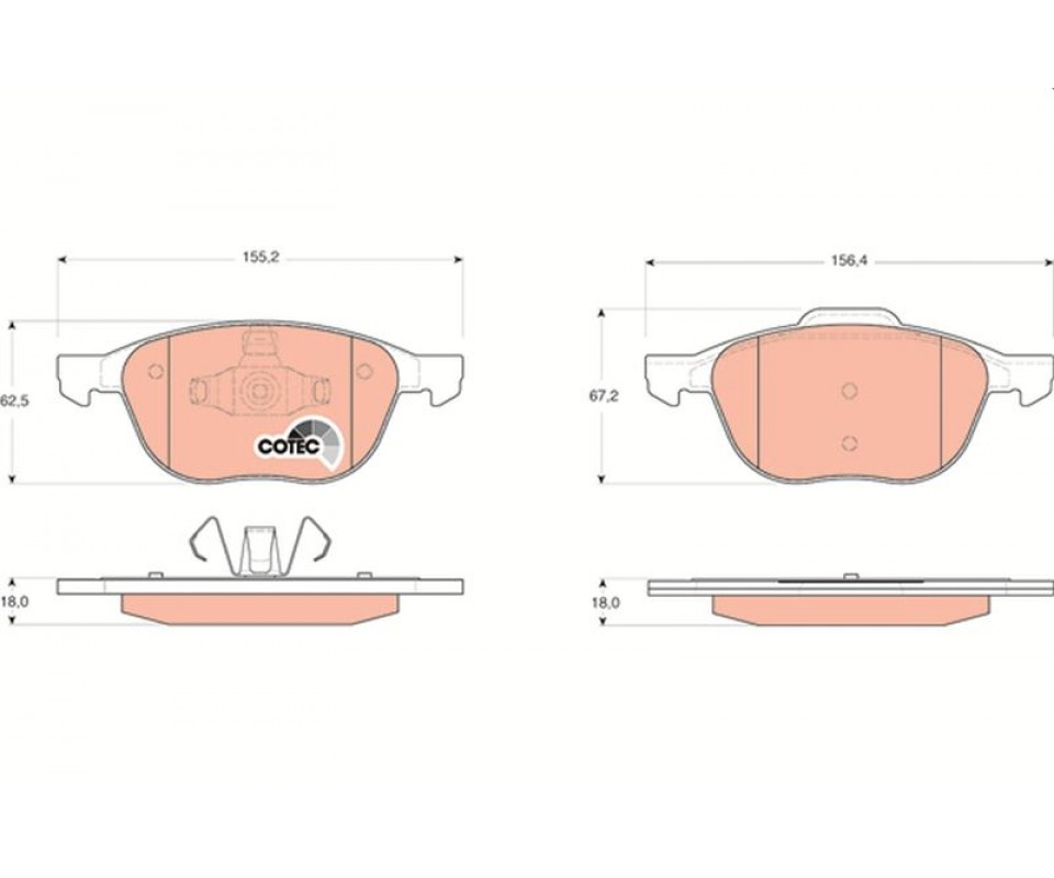 ÖN BALATA FOCUS 04>18 CMAX 07>19 KUGA I -II 08>14 VOLVO V40 19> C30 06>12 S70 08>13S40 04>12 V50 04>12 MAZDA 3 03>09 5 05>09