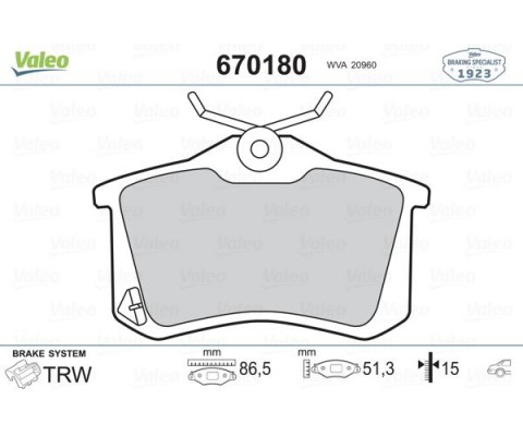 ARKA FREN BALATA RENAULT CLIO 05> KANGOO 01> LAGUNA 96> FLUENCE 09> MEGANE 96> CITROEN BERLINGO 99> C2 C3 C4 03> DS4 11> PEUGEOT 307 00> 308 07> PARTNER 96>VW POLO CLASSIC 95>01 GOLF III-IV-PASSAT III