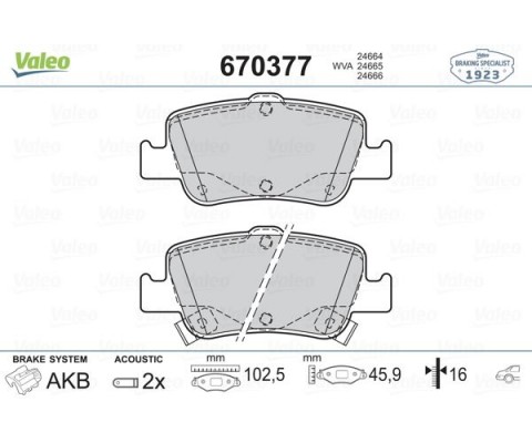 ARKA FREN BALATA TOYOTA AURIS. COROLLA 1.33L 1.6L 1NR-FE 1ZR-FAE NRE180 ZRE181 ZRE185 12-> 1.4L 1ND-FTV D-4D NDE150 NDE180 07->