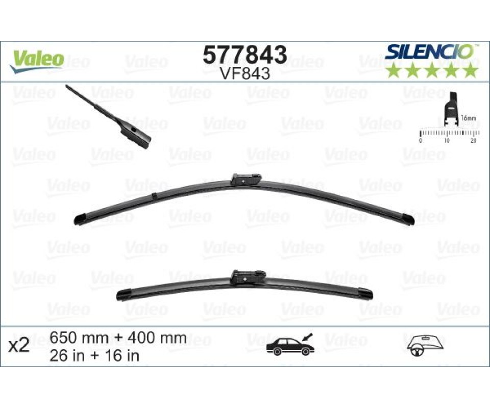 SİLECEK ÖN 650mm 450mm BMW B38N U11 F48 LEON ST IBIZA ARONA OPEL CROSSLAN CITROEN C3 AIRCROSS 2