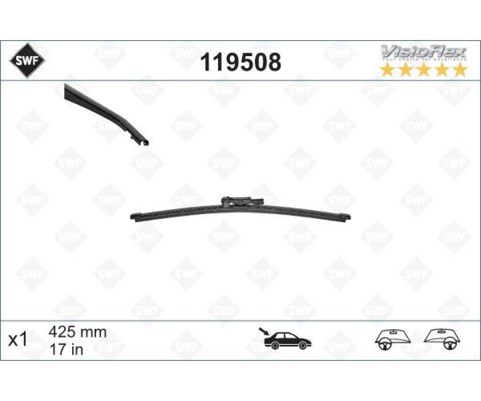 SILECEK SUPURGESI ARKA 425mm LAND ROVER RANGE ROVER IV L405 SWF