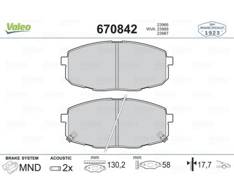 ÖN FREN BALATA HYUNDAI İ30 1.6L D4FB CRDi dizel 07-11 1.4L 1.6L benzinli 08-> / KIA CERATO 1.6L ben zinli 10-> / CEED 1.4L 1.6L benzinli 07-> - Aşınma ikaz soketli