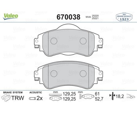 ÖN FREN BALATASI CITROEN C4 B7 1.4 VTI 09 > C4 1.6 HDI 11/2009 > DS4 1.6 HDI 1. 4.2011 >