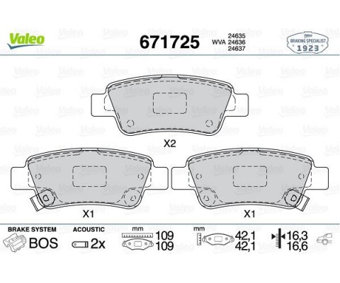 ARKA FREN BALATA HONDA CR-V 2.2L N22A CTDi dizel RE6 06-> / CR-V 2.0L R20 benzinli RE5 otomatik vite s 07-15 / CR-V 1.6L N16A2 RE6 İ-DTEC dizel 4x2 4x4 13->