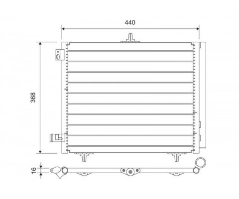 KONDENSER P207-P208-P1007-P2008 05 >-C2-C3-C3 II 03>DS 3 14> 1.4 1.6HDI KURUTUCU İLE AL/AL 420X371X1 6
