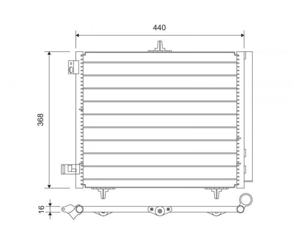 KONDENSER P207-P208-P1007-P2008 05 >-C2-C3-C3 II 03>DS 3 14> 1.4 1.6HDI KURUTUCU İLE AL/AL 420X371X1 6